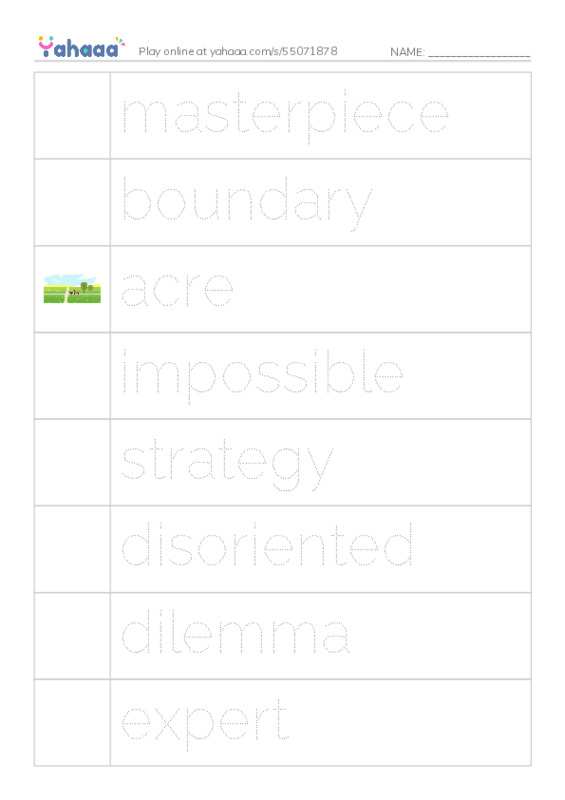 RAZ Vocabulary T: Carlos Puzzle PDF one column image words