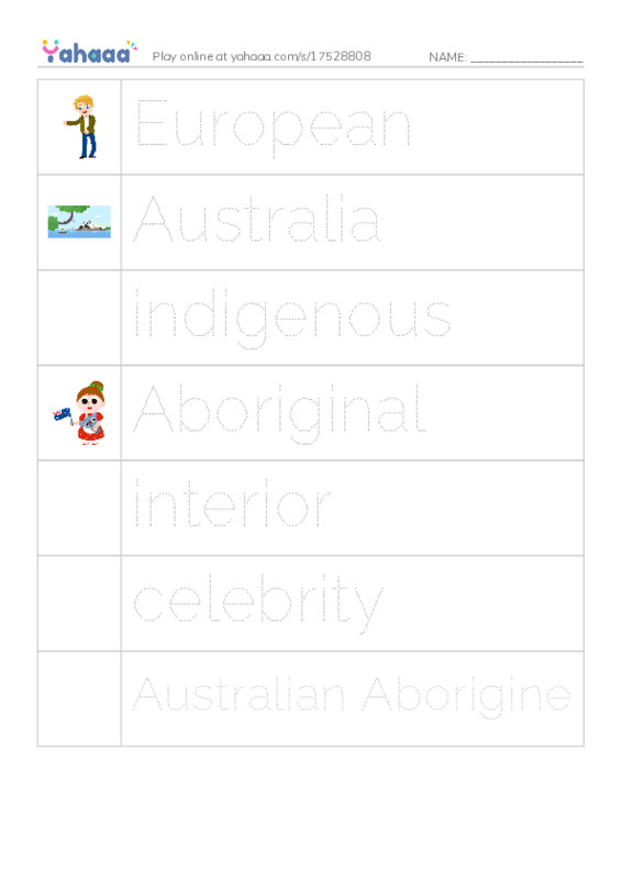 RAZ Vocabulary T: Cathy Freeman PDF one column image words