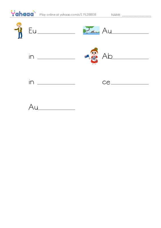 RAZ Vocabulary T: Cathy Freeman PDF worksheet writing row