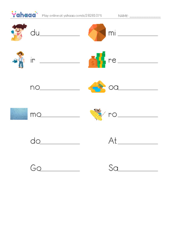 RAZ Vocabulary T: Deserts Dry PDF worksheet writing row