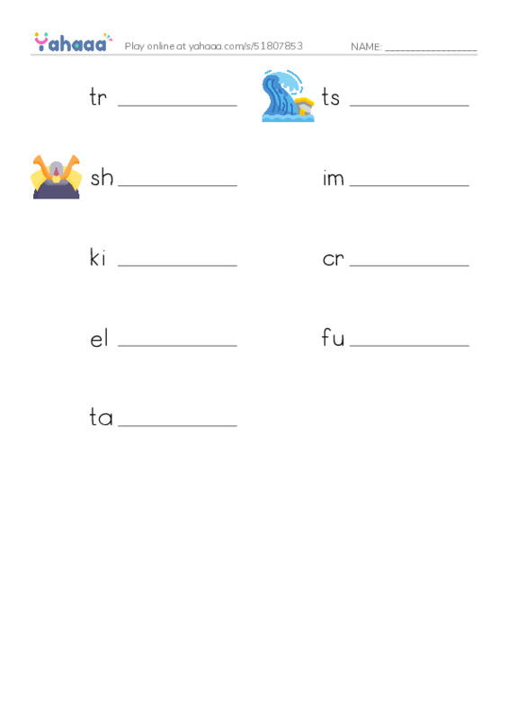 RAZ Vocabulary T: Japan PDF worksheet writing row