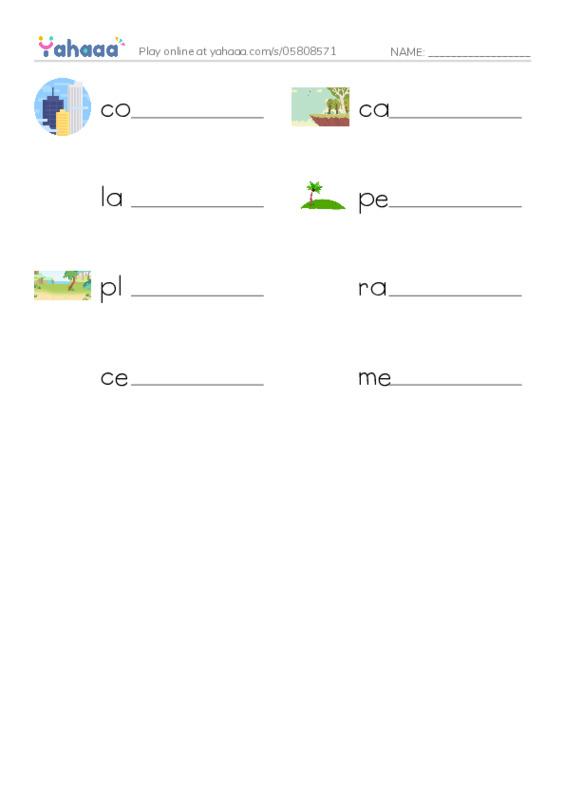RAZ Vocabulary T: Mexico PDF worksheet writing row