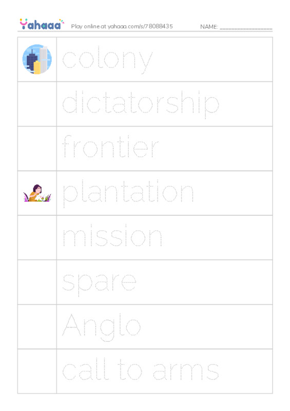 RAZ Vocabulary T: Remembering the Alamo PDF one column image words