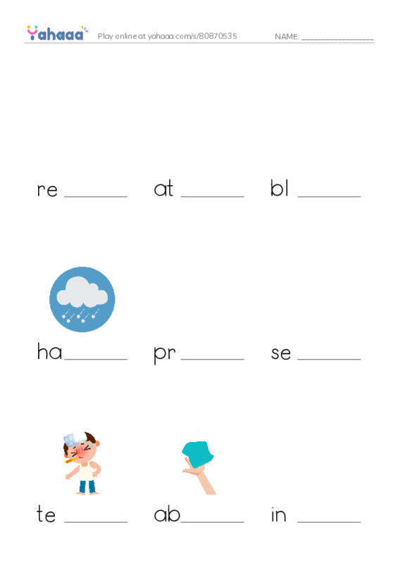 RAZ Vocabulary T: Severe Weather PDF worksheet to fill in words gaps
