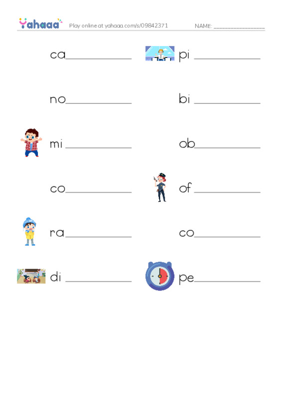 RAZ Vocabulary T: The Red Baron PDF worksheet writing row