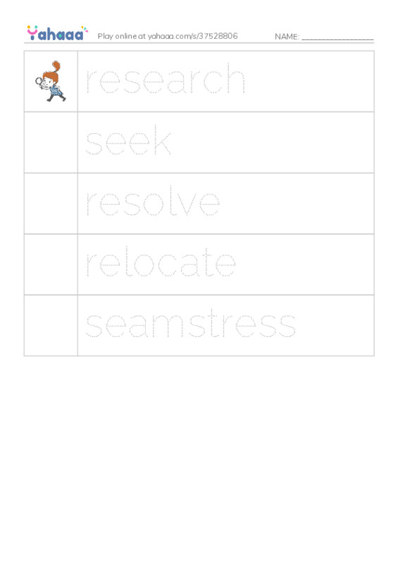 RAZ Vocabulary T: The Return to the Hollow Part I2 PDF one column image words