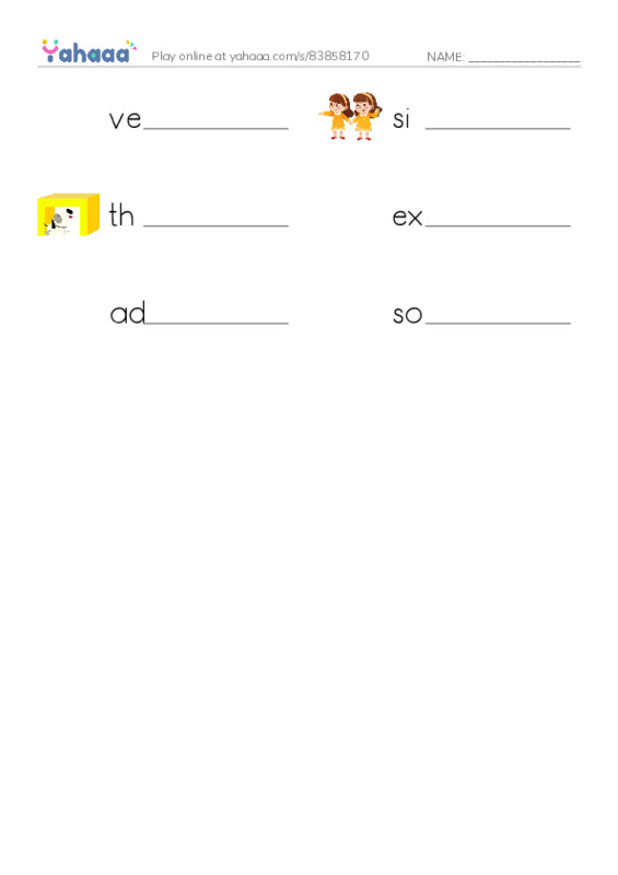 RAZ Vocabulary T: The Return to the Hollow Part III2 PDF worksheet writing row
