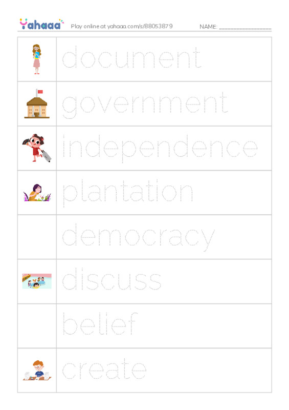 RAZ Vocabulary T: Thomas Jefferson PDF one column image words