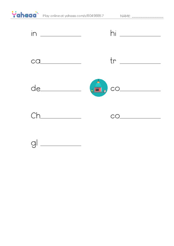 RAZ Vocabulary U: Arrows PDF worksheet writing row