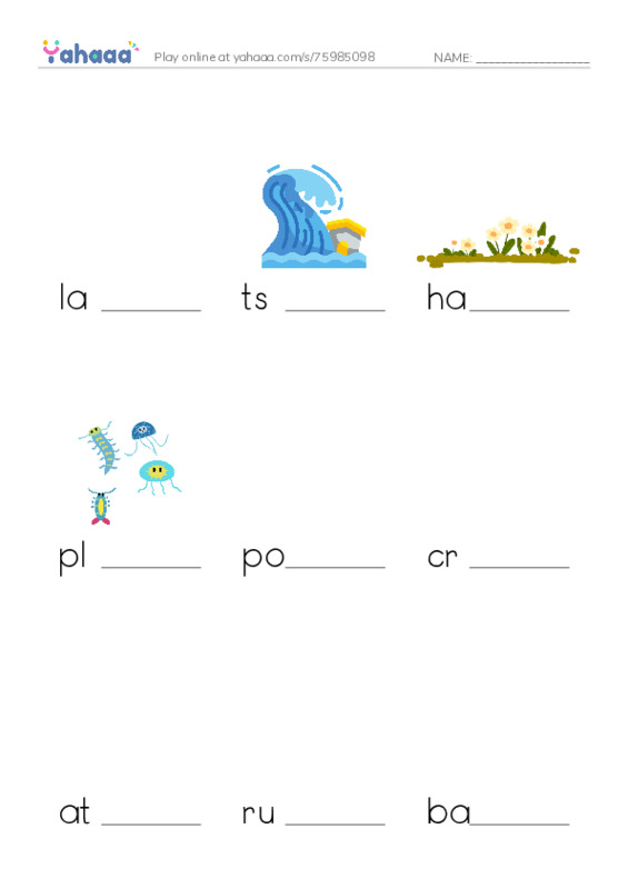RAZ Vocabulary U: Coral Reefs PDF worksheet to fill in words gaps
