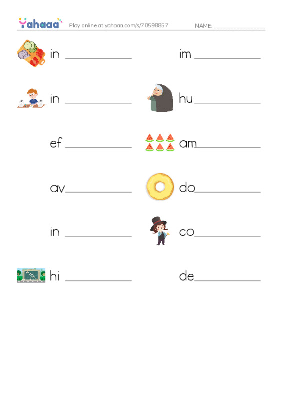 RAZ Vocabulary U: Dawn of the Doughnut PDF worksheet writing row