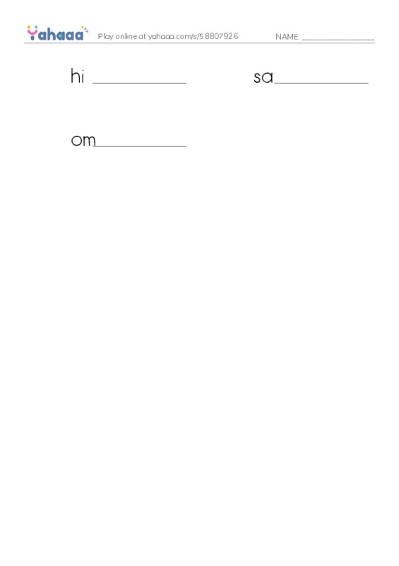RAZ Vocabulary U: Dont Wake the Mummy2 PDF worksheet writing row