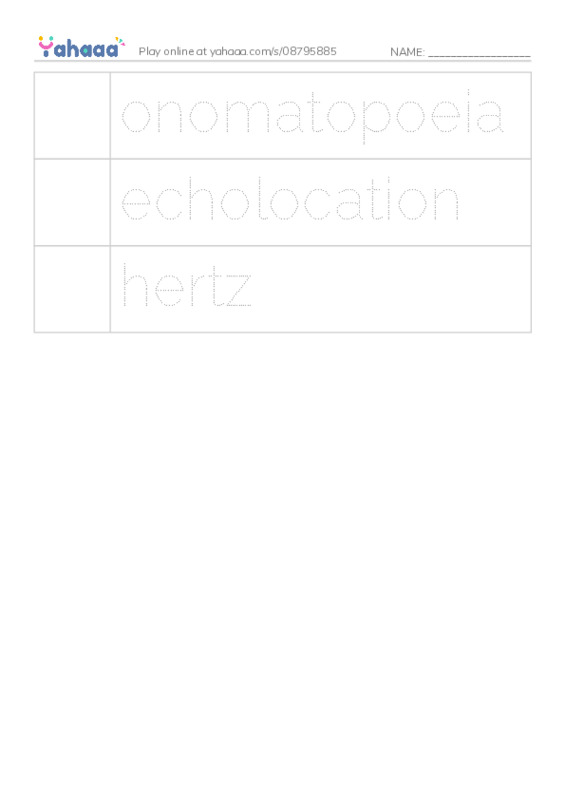 RAZ Vocabulary U: How Sound Works2 PDF one column image words