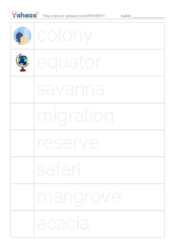 RAZ Vocabulary U: Kenya PDF one column image words