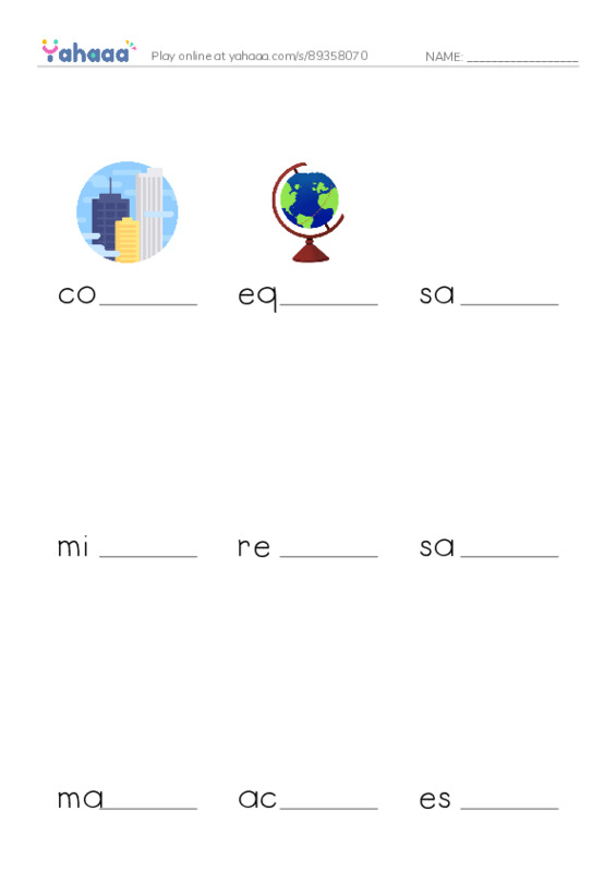 RAZ Vocabulary U: Kenya PDF worksheet to fill in words gaps