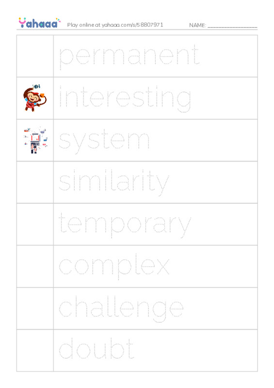 RAZ Vocabulary U: Pages School Report PDF one column image words
