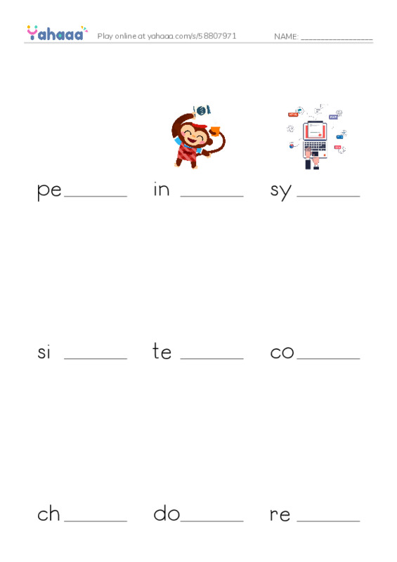 RAZ Vocabulary U: Pages School Report PDF worksheet to fill in words gaps