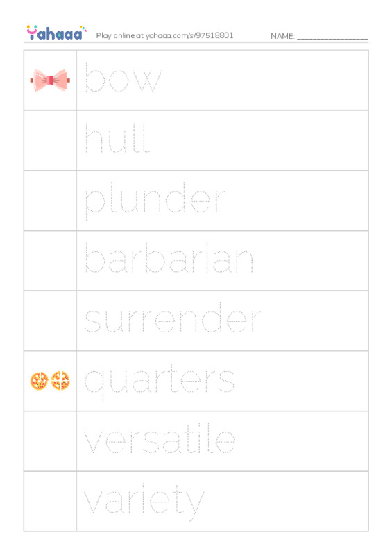 RAZ Vocabulary U: Pirate Ships and Flags PDF one column image words