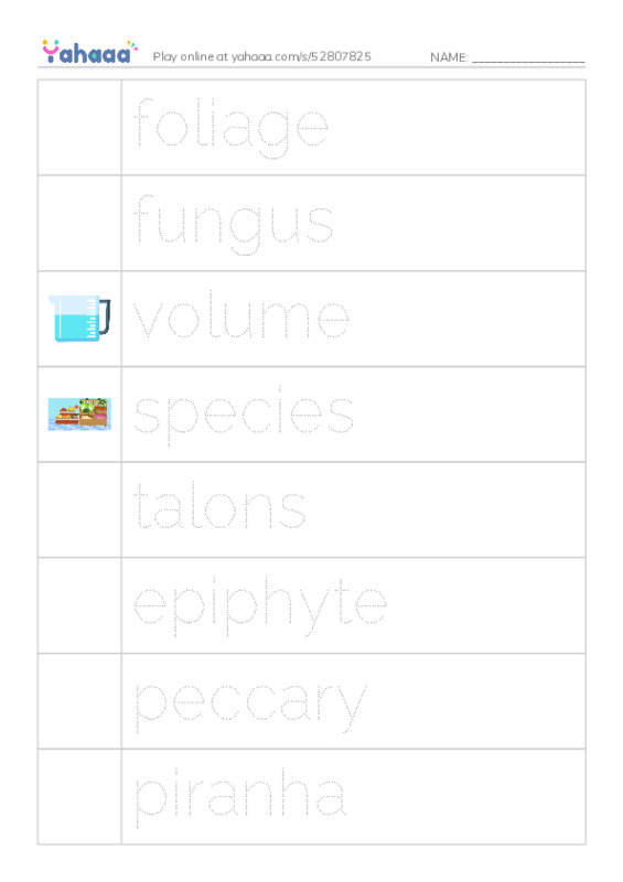 RAZ Vocabulary U: The Amazing Amazon PDF one column image words