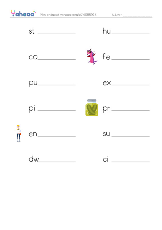 RAZ Vocabulary U: Underground Cities PDF worksheet writing row