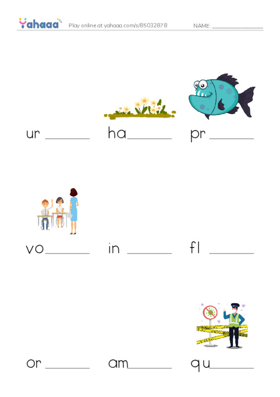 RAZ Vocabulary U: Wildlife Rescue PDF worksheet to fill in words gaps