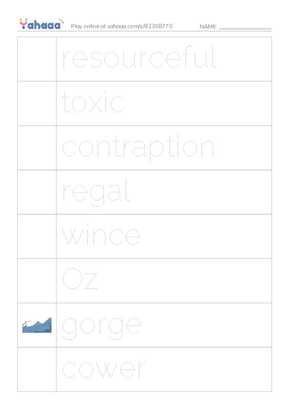 RAZ Vocabulary U: Yellow Brick Roadies PDF one column image words