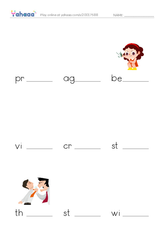 RAZ Vocabulary V: Bullying Hurts Everyone PDF worksheet to fill in words gaps