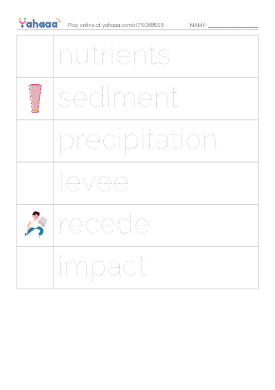 RAZ Vocabulary V: Floods-2 PDF one column image words