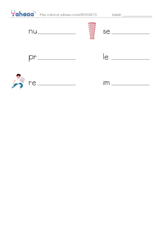 RAZ Vocabulary V: Floods-2 PDF worksheet writing row
