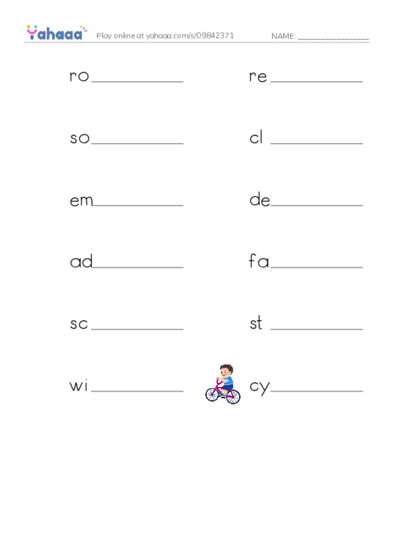 RAZ Vocabulary V: Forests on Fire PDF worksheet writing row