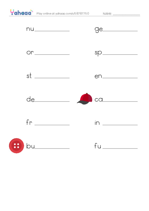 RAZ Vocabulary V: Fungus Among Us PDF worksheet writing row