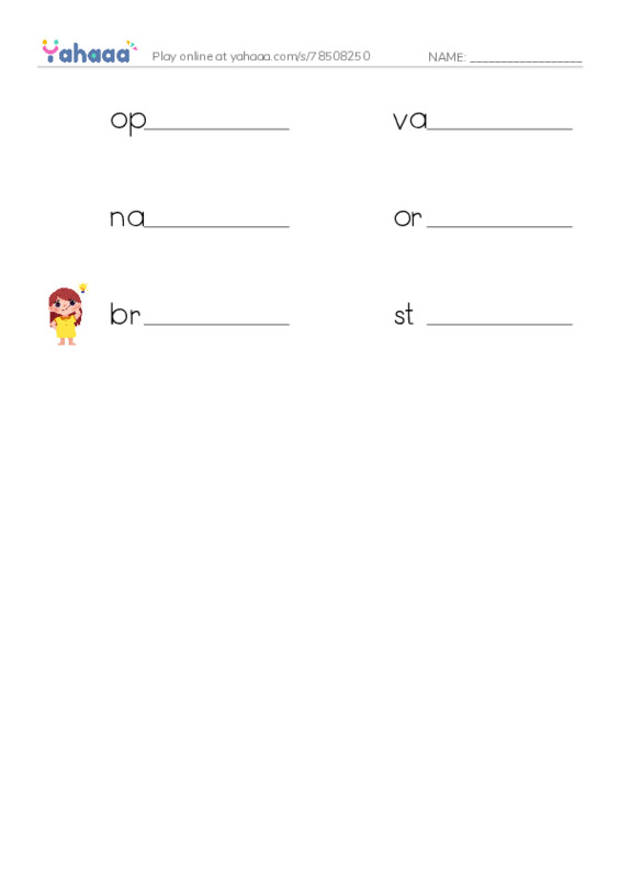 RAZ Vocabulary V: Gems Treasures from the Earth2 PDF worksheet writing row