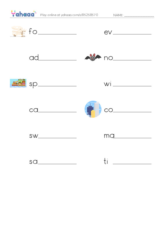 RAZ Vocabulary V: Giant Insects PDF worksheet writing row