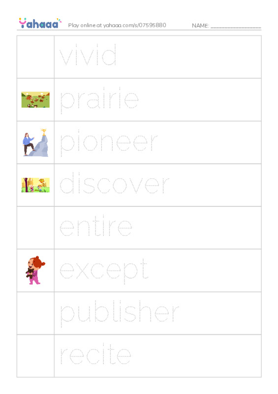 RAZ Vocabulary V: Laura Ingalls Wilder A Pioneers Life PDF one column image words