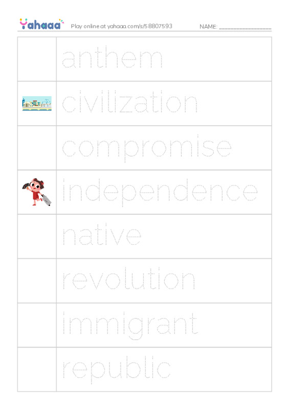 RAZ Vocabulary V: Mexicos Fight for Independence PDF one column image words
