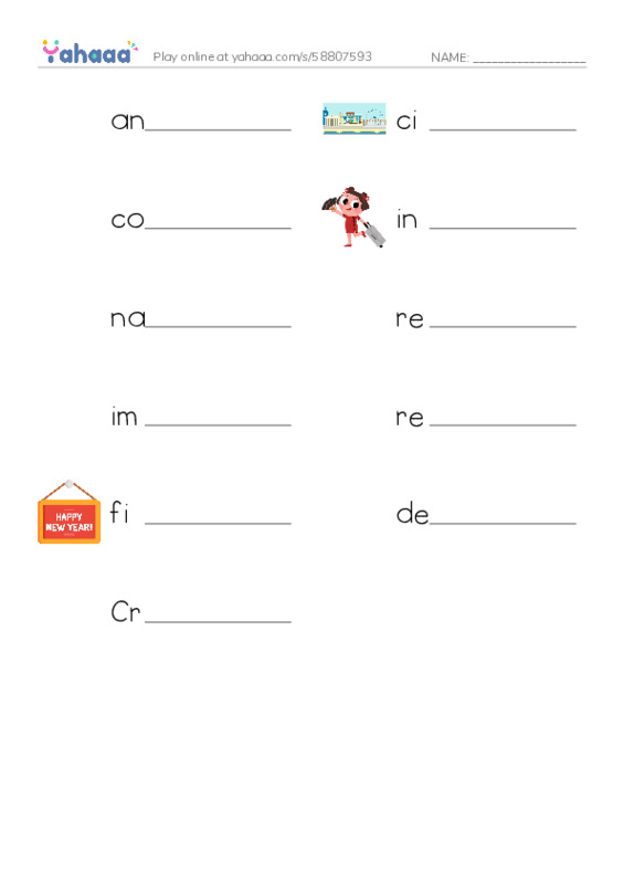 RAZ Vocabulary V: Mexicos Fight for Independence PDF worksheet writing row