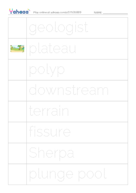 RAZ Vocabulary V: Natural Wonders of the World PDF one column image words