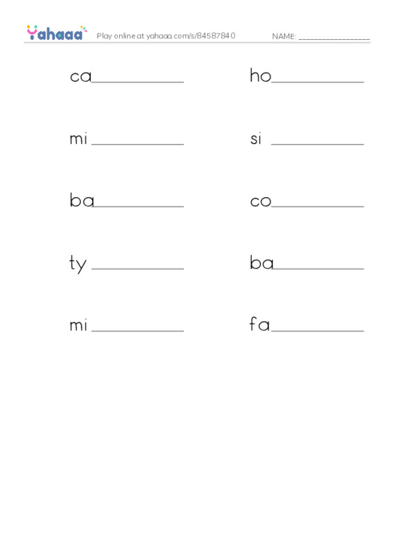 RAZ Vocabulary V: The Battle of the Alamo PDF worksheet writing row