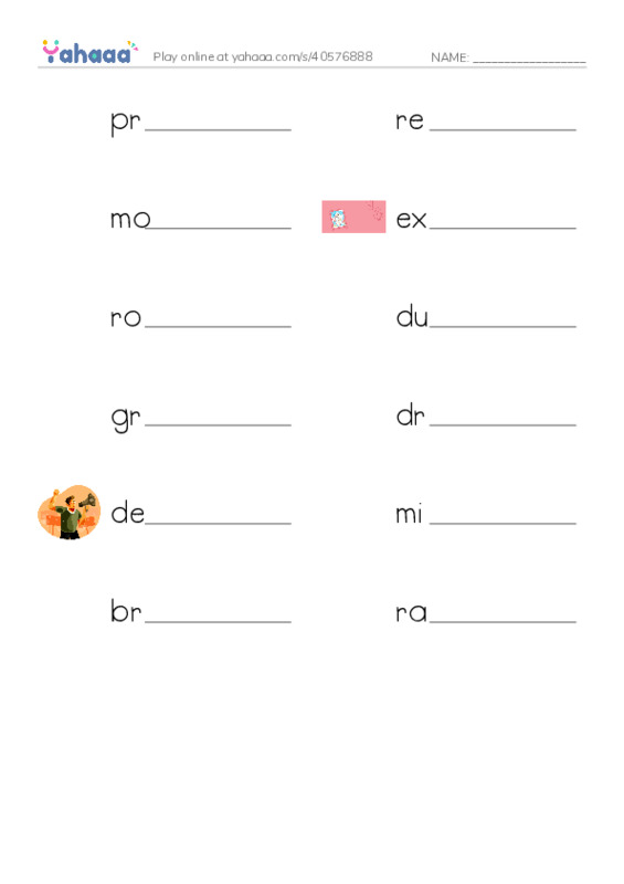 RAZ Vocabulary V: The Calgary Stampede PDF worksheet writing row
