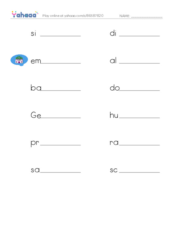 RAZ Vocabulary V: The Roman Empire Faces Attila PDF worksheet writing row