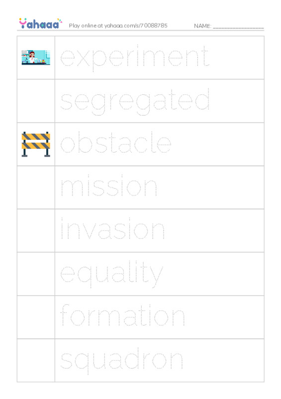 RAZ Vocabulary V: The Tuskegee Airmen PDF one column image words