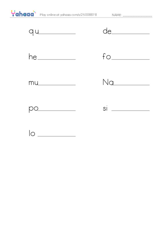 RAZ Vocabulary V: Two Kettles PDF worksheet writing row