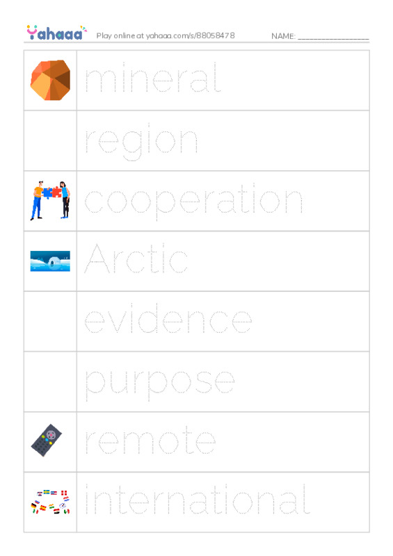 RAZ Vocabulary V: Who Owns the North Pole PDF one column image words