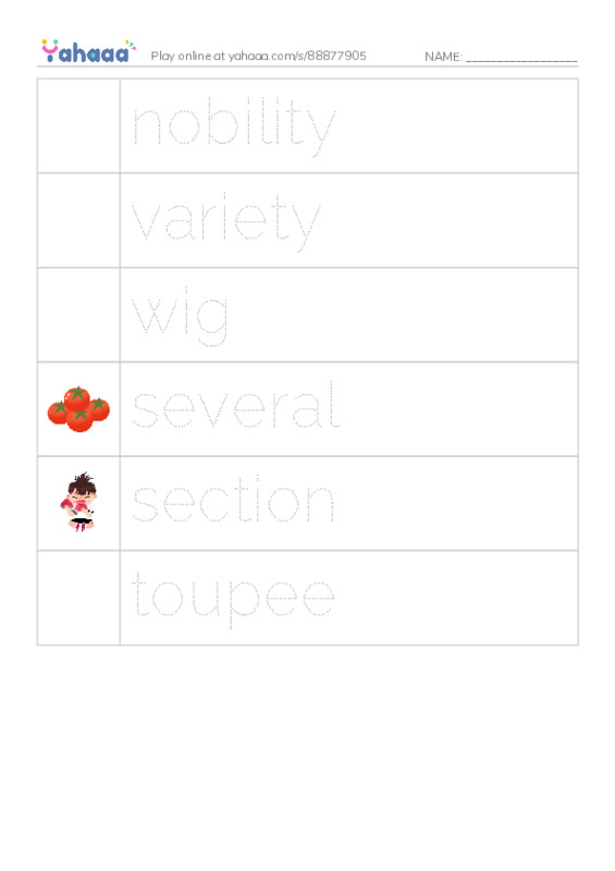 RAZ Vocabulary V: Wild and Wacky World of Wigs2 PDF one column image words