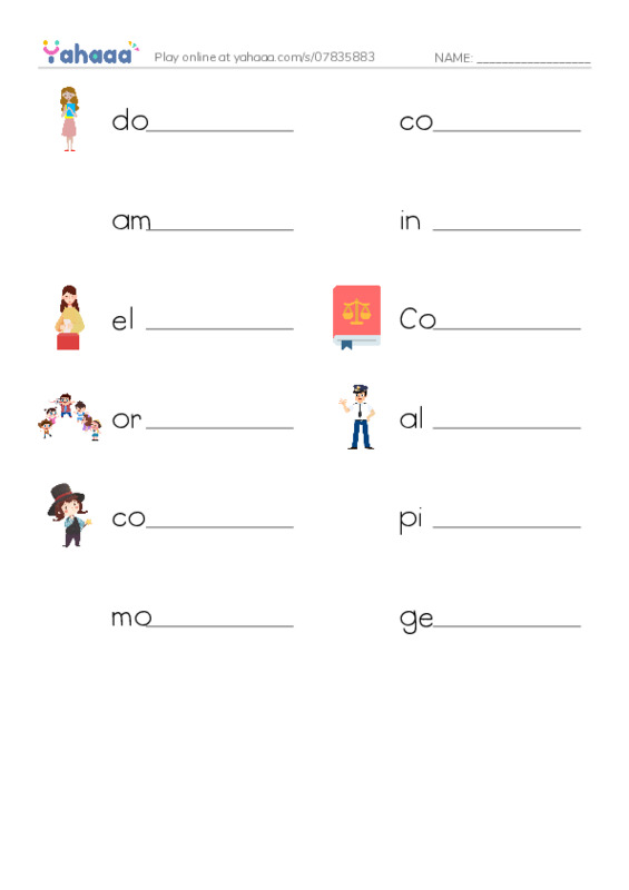 RAZ Vocabulary V: Women and the Vote PDF worksheet writing row