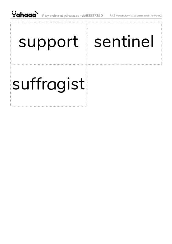 RAZ Vocabulary V: Women and the Vote2 PDF two columns flashcards
