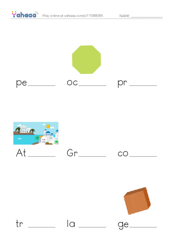 RAZ Vocabulary W: Acropolis Adventure PDF worksheet to fill in words gaps