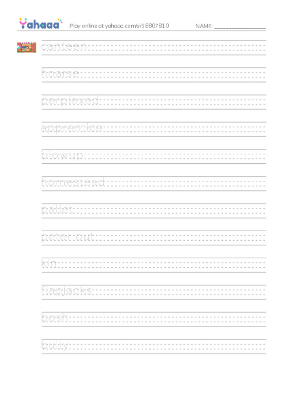 RAZ Vocabulary W: Adventure in Bear Valley PDF write between the lines worksheet