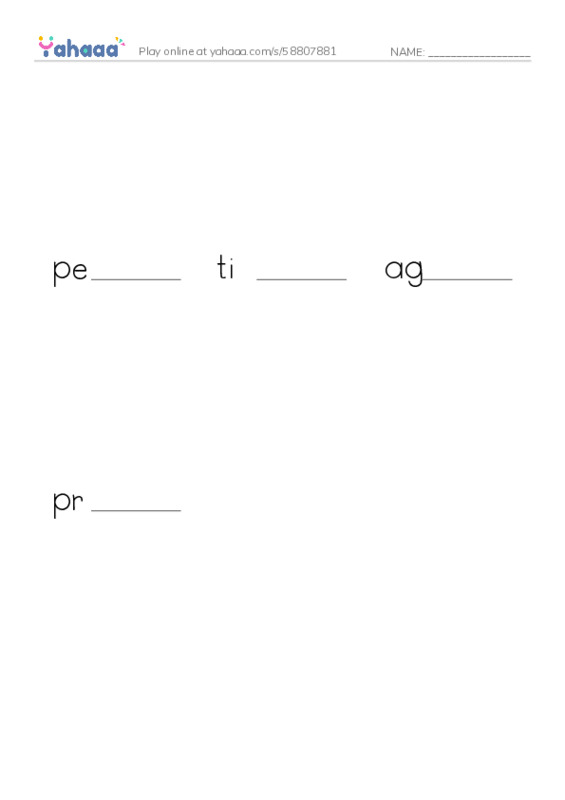 RAZ Vocabulary W: Adventure in Bear Valley2 PDF worksheet to fill in words gaps
