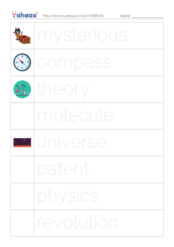 RAZ Vocabulary W: Albert Einstein PDF one column image words